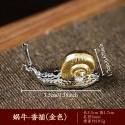 Mini Turtle Shaped Vintage Bronze Incense Holder - Decorative Home Accessory and Gift - Golden Snail
