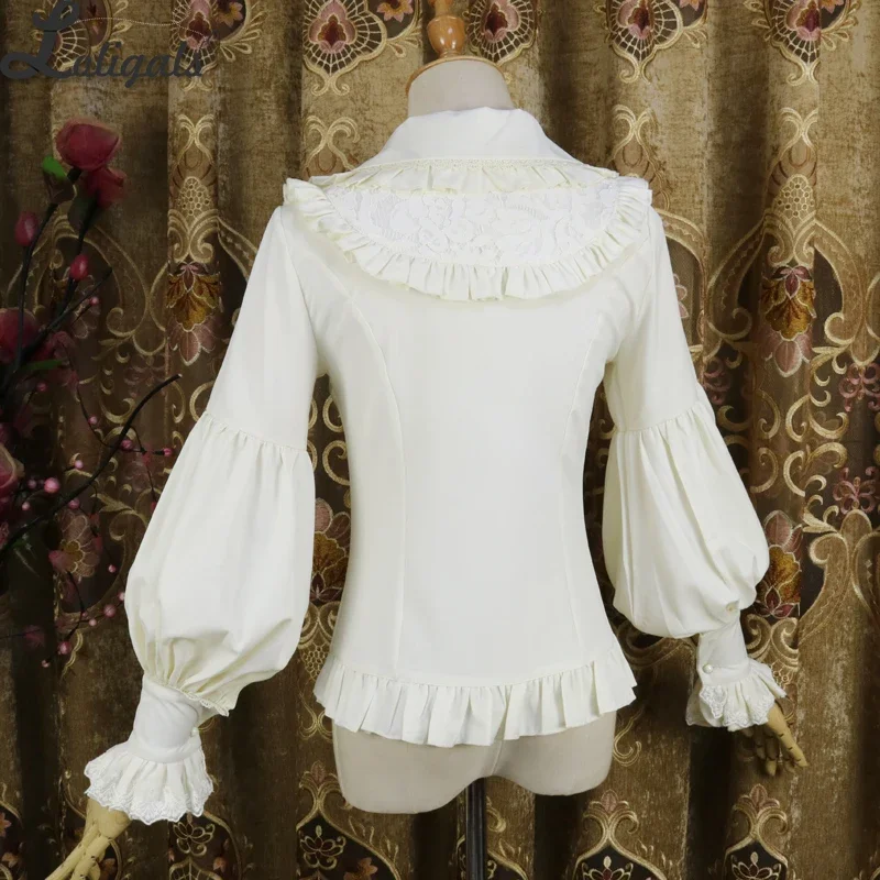 Vintage Long Bishop Sleeve Shirt Peter Pan Collar Lolita Blouse lolita blouses