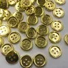 50 pcs Gold Plastic Buttons 12mm/15mm/20mm Sewing Craft 4 Holes PT375 4