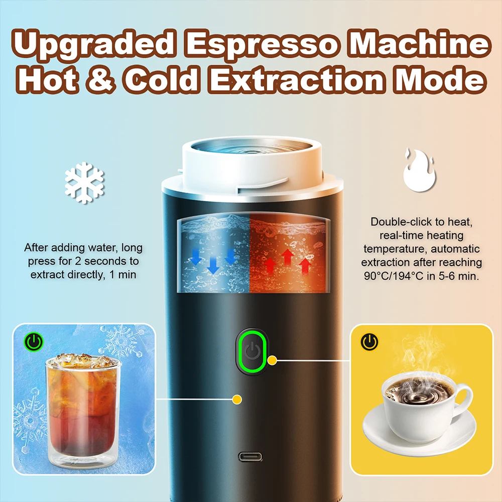 Electric Coffee Machine Travel Handy 3 In1 Espresso Portable Coffee Espresso Mak