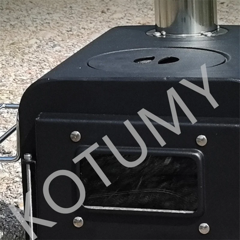 Portable Integrated Type Tent Wood Burning Stoves with Smoke Tube and Fire Hook Multi Functional Smoke-free Heating Stove