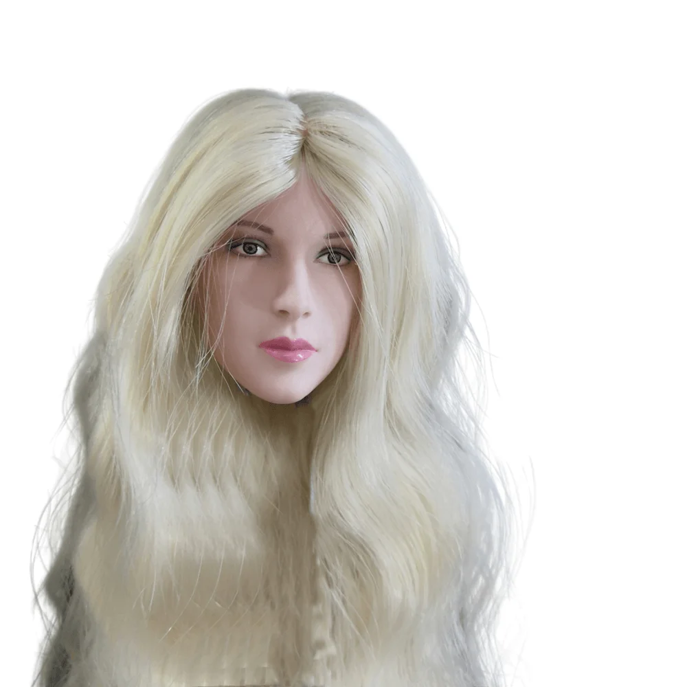 1/4 Scale Head Carving European American Female Model PVC Plant Hair