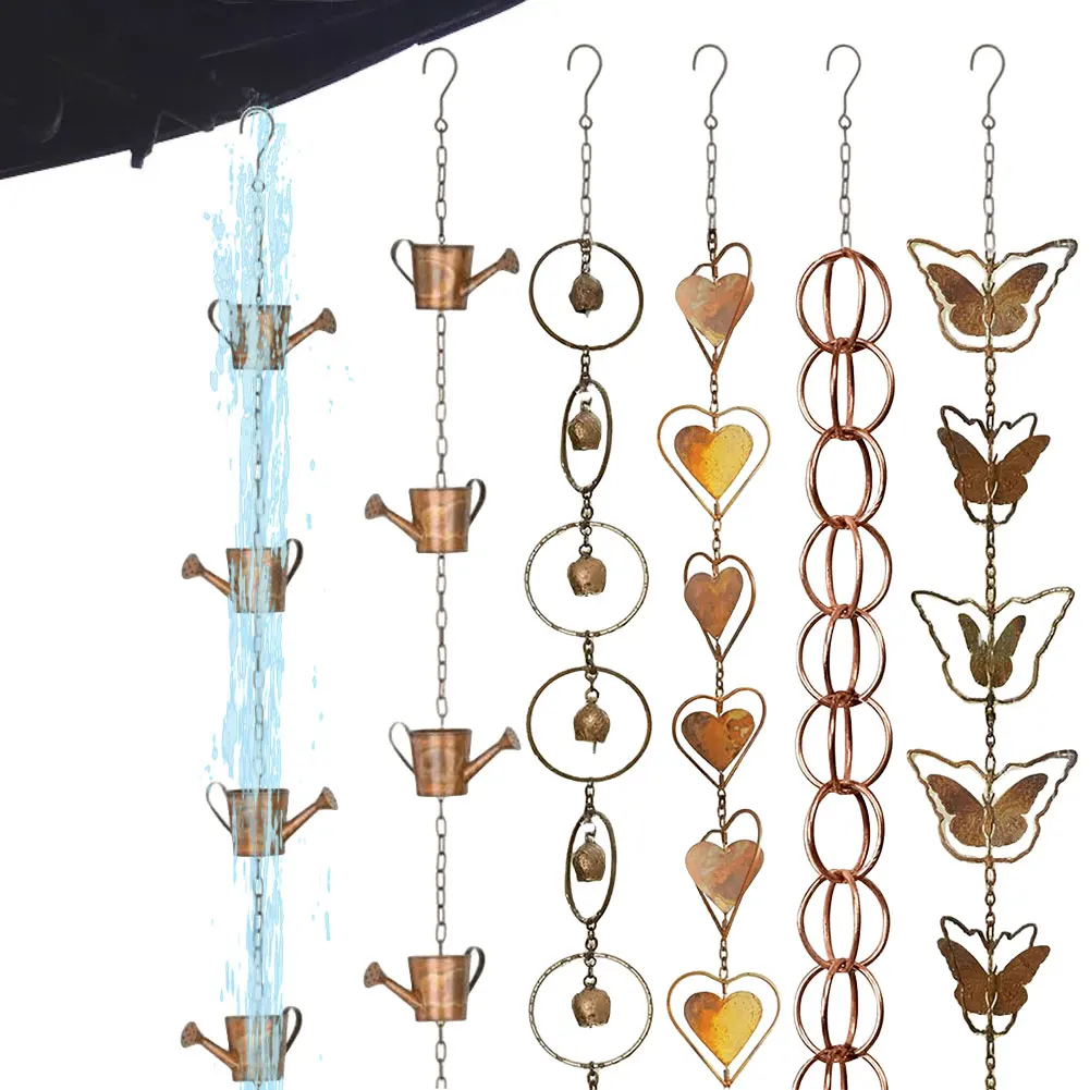 Metal Rainwater Drainage Chain Multifunction Drainage Rainwater Chain Decorative Downspout Rain Chain for Front Porch Patio