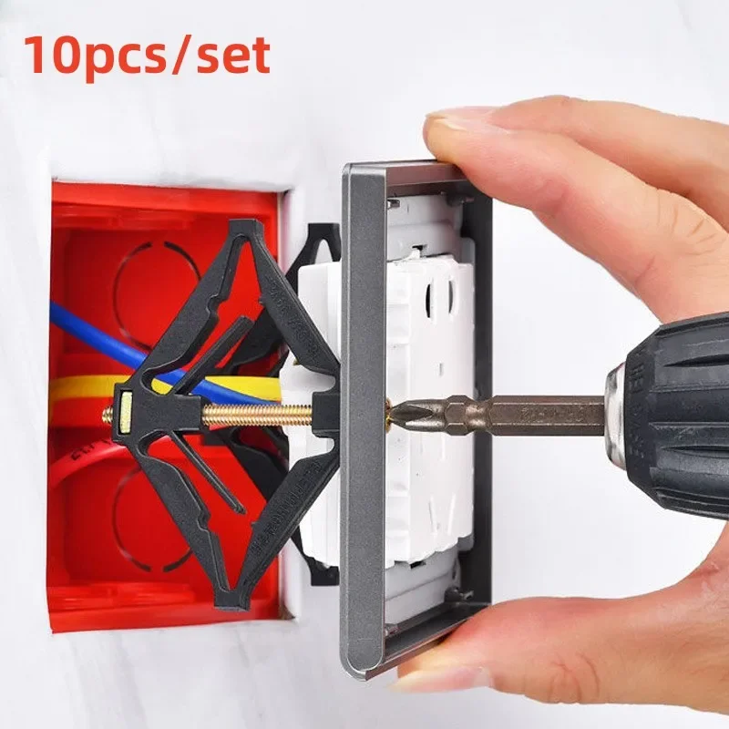 10pcs 86mm Dark Box Repair Screw Switch Eplace Old Junction Box Fixed Wall Switches Socket Mount Repair Electrical Accessories