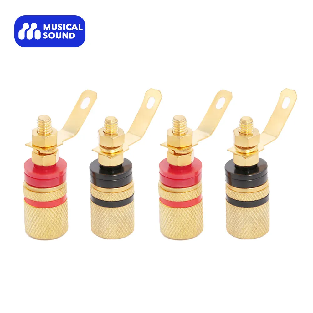 Suono Musicale 4 Pezzi 4Mm Presa A Banana Binding Post Placcato Oro Amplificatore Terminale Altoparlante Binding Post Socket