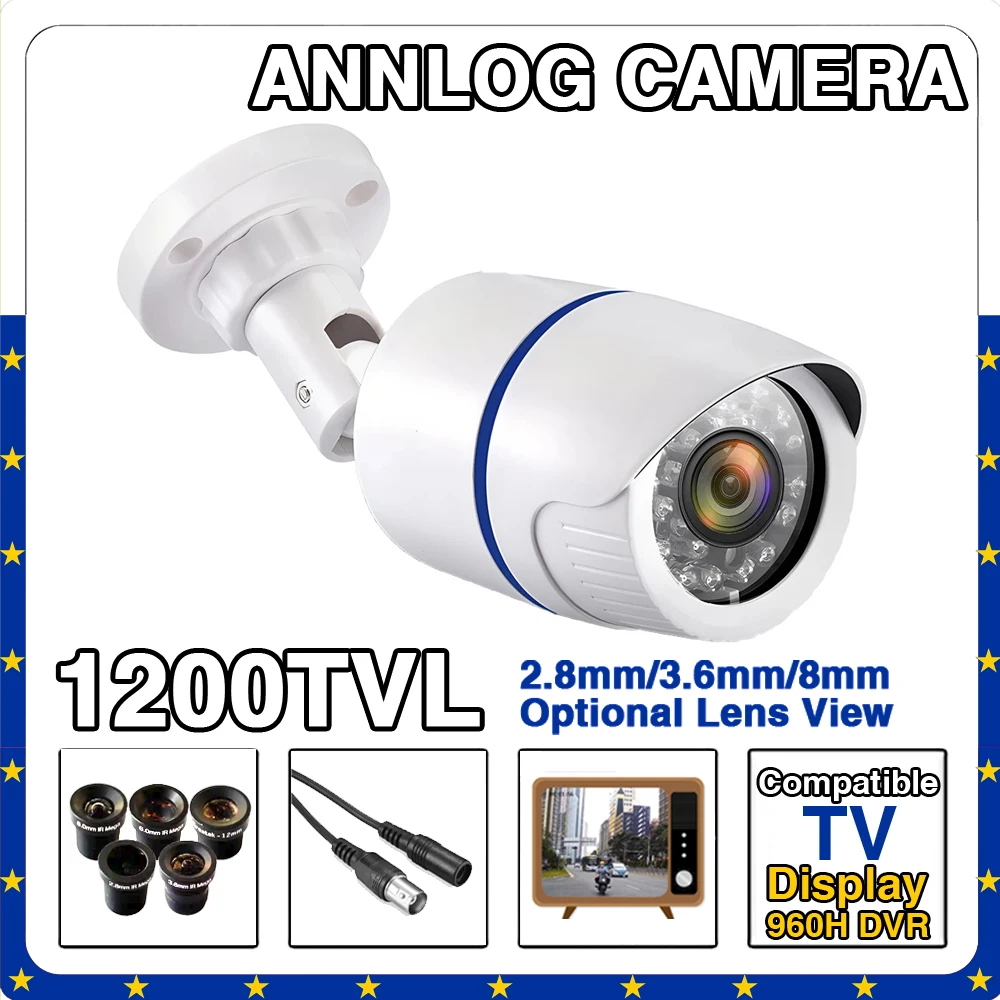 1200TVL HD Analog CCTV Camera with IR Cut Night Vision IP66 Waterproof Outdoor Mini Security Camera CVBS Output Compatible with 1