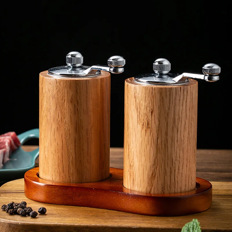 HandCrankPepperGrinderWoodenSaltGrinderforKitchenSpicePepper