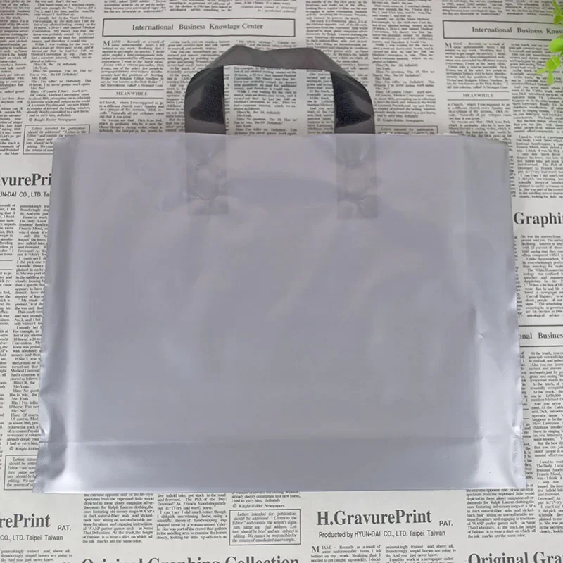 50pcs 45x55cm Thick Colorful Plastic Handbag Gift Bag Handle Bag Rectangular Shopping Clothing Shoes Package 4