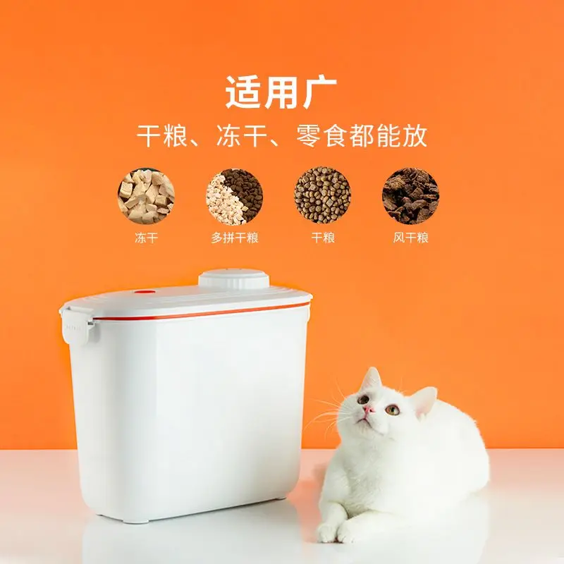 Pet Food Storage Container 10.4L Dog Cat Portable Dry Plastic Dogs Cats Bird Bin Canister Bunny Vide Feeder Stockage