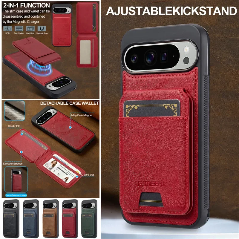 Magsafe Magnetic Flip Leather Wallet Phone Case with Card Pocket
