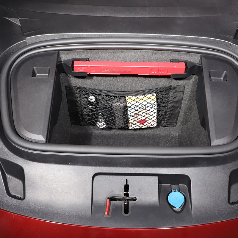 For Porsche Taycan 2019 2020 2021 2022 Polyester Black Car Trunk both sides Storage Mesh Bag Cargo Storage Net Car Accessories - 5