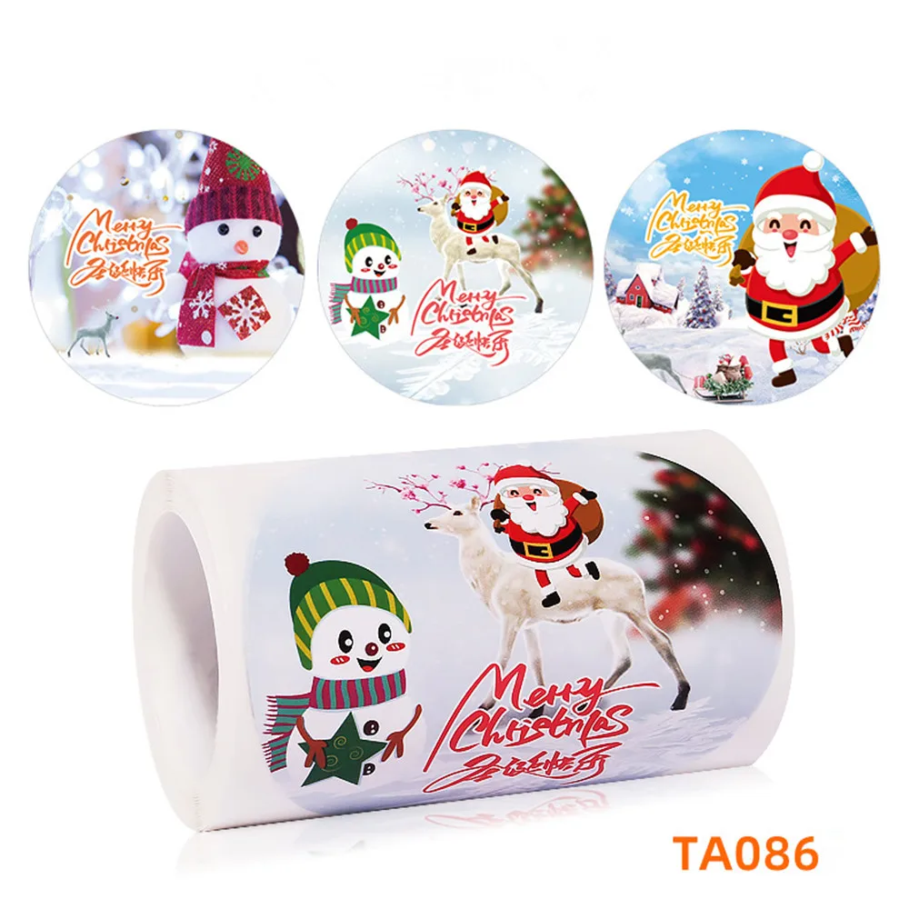 100pcs Merry Christmas Large-Sized Stationery Stickers Sealing Kraft Paper DIY Gift For Kids Holiday Decorations Baking Package