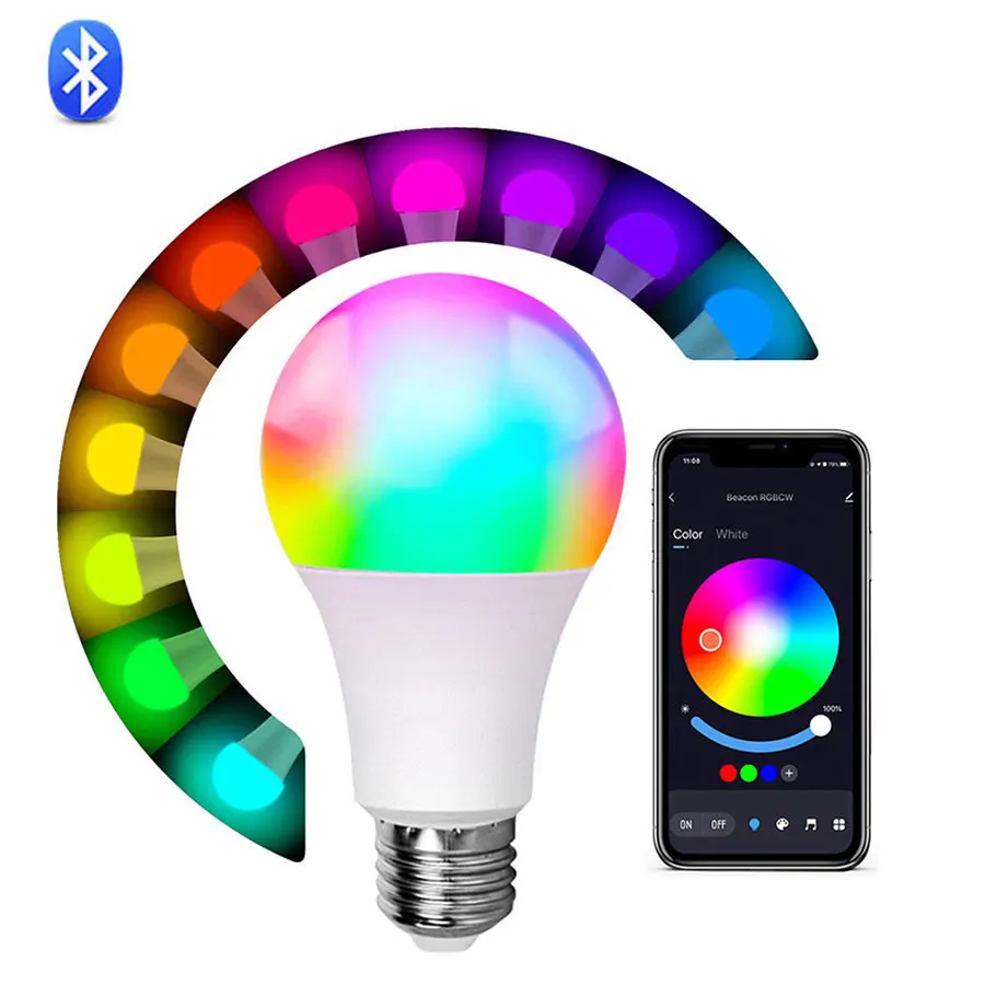 

E27 LED RGB Lamp Spotlight Bulb AC 85-265V Bombillas LED 5W 10W 15W IR Bluetooth Control Led Smart RGBW Lamp Home Decor White