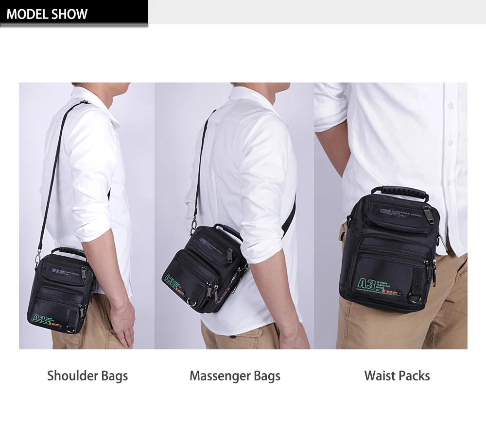 3707 Men Messenger Running Bags Casual Multifunction Small Travel Bags Waterproof Shoulder Waist Packs Military Crossbody mens messenger bag