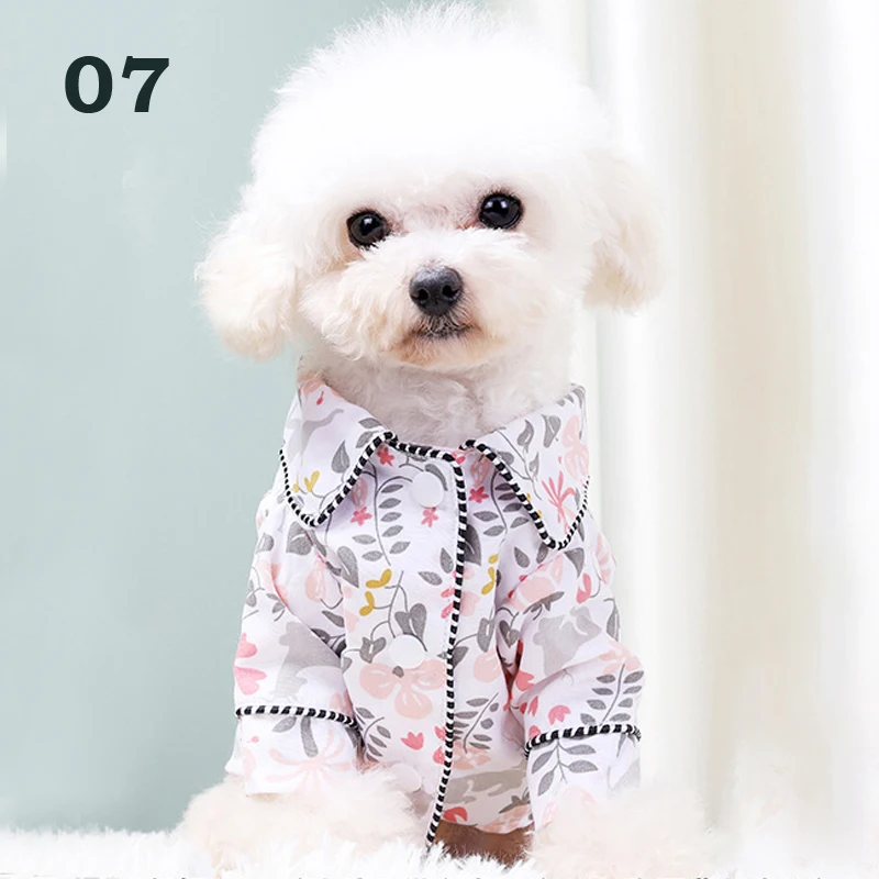 Pijama doce Kawaii para animais de estimação, desenho animado, macacão  listrado, roupas para cães pequenos, gatinho e cachorro, camisa fofa,  primavera e outono - AliExpress