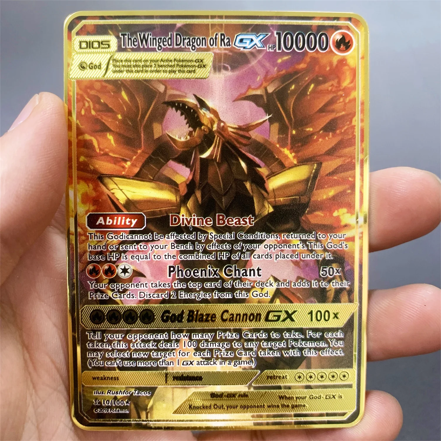 10000PH Gold Metal Card Arceus Pikachu Charizard VMAX Spanish Version Pokémon Game Collection Metal Iron Cards Kid Gifts