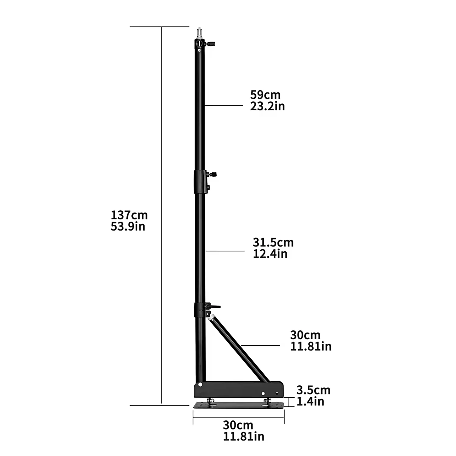 100/135/170cm Wandmontierter Auslegearm für Fotostudio-Softboxen und Video-Ringlichter, Maximale Länge, Horizontal und Vertikal Drehbar – Detail 3