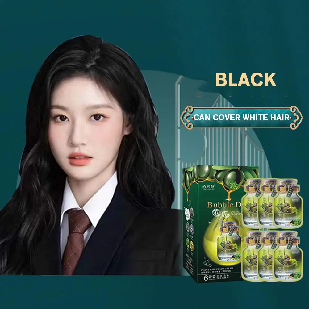 

180ml Plant Bubble Hair Dye Hair Coloring For Self Use Nourishing Formula Natural Plant Hair Dye Hair Care/styling Hair Dye Q9d7