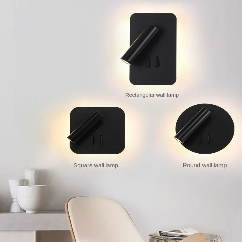Modern Led Wall Lamp Bedside Bedroom Lighting Fixture Sconce Decoration with Switch Spotlight Reading Study Indoor Decor Light - 2