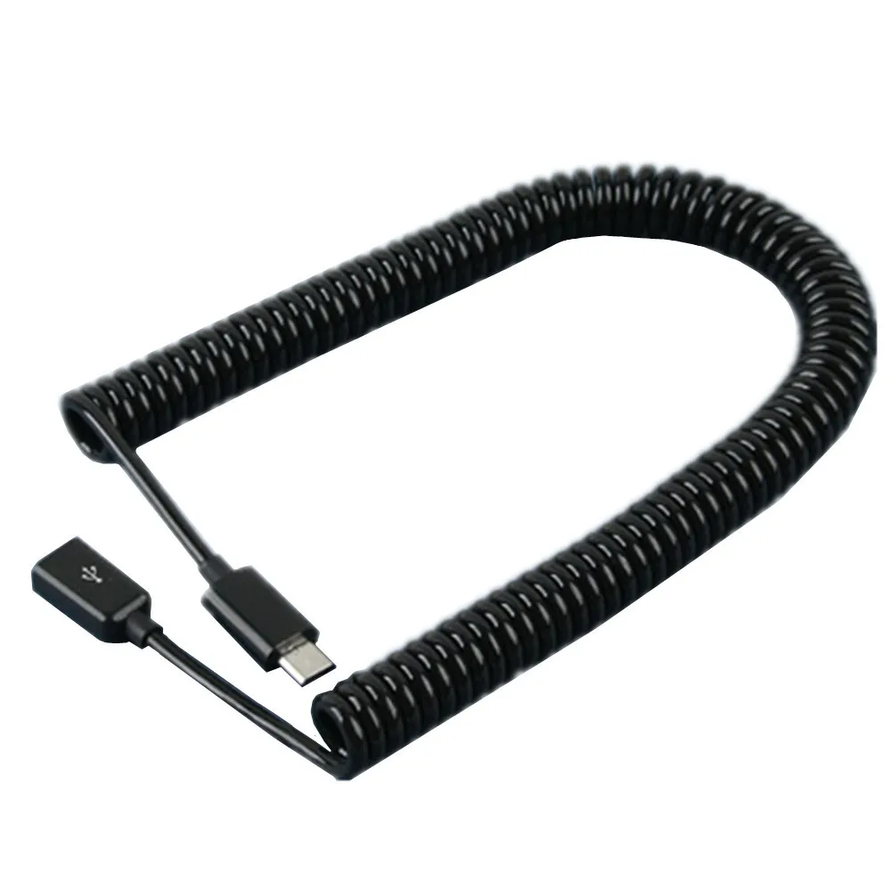 1m/3m USB 2.0 코일 마이크로 USB 남성 - 마이크로 USB 여성 확장 충전 나선형 케이블 코드