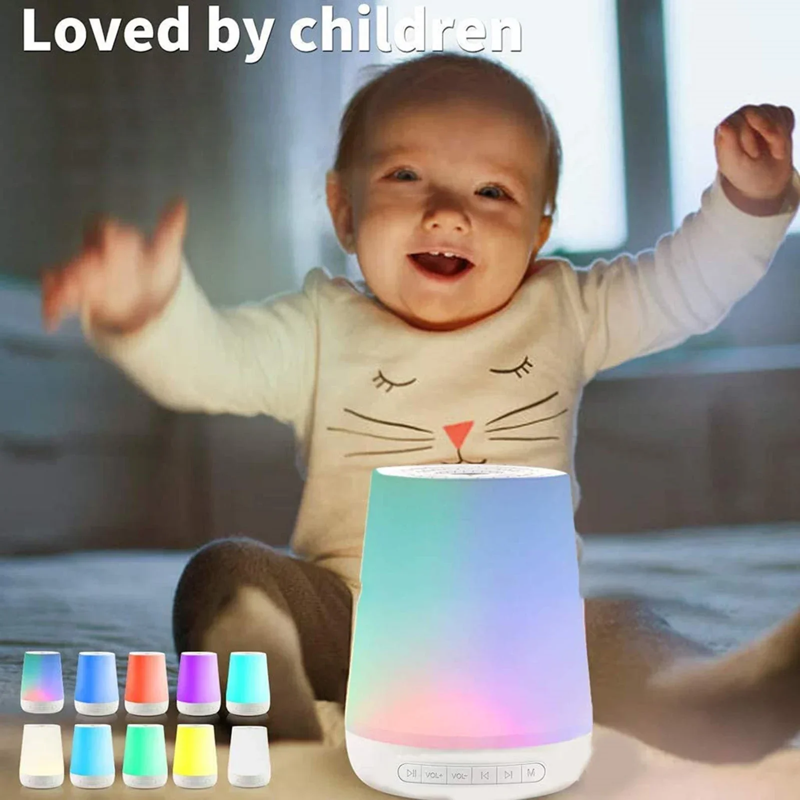 Smart White Noise Machine Baby Sleep Sound Machine Colorful Night Lights 34 Soothing Sounds Supports APP Remote Control