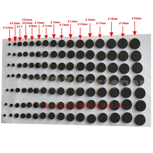 80 almohadillas negras para muebles de 0.866 in y 1.181 in con tornill -  VIRTUAL MUEBLES