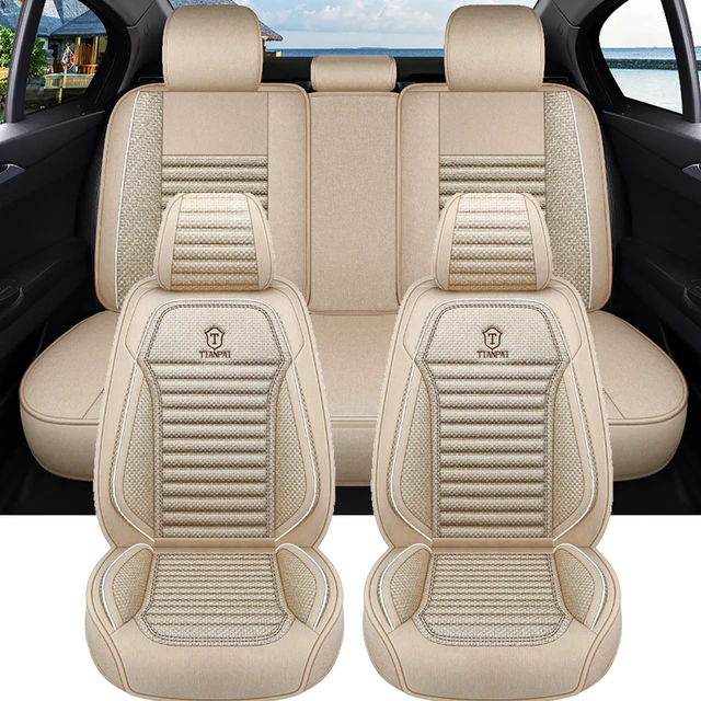 Universal Flax Car Seat Cover Full Set For Hyundai i20 Haval Jolion