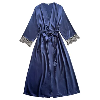 أزياء المرأة ليلة رداء الخامس الرقبة مثير حبل من الحرير مع حزام قصير الساتان كيمونو رداء ملابس خاصة البشكير وصيفه الشرف روب للنوم 5