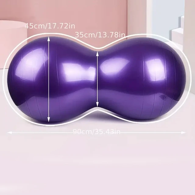 90*45cm Anti-Burst Peanut Yoga Ball for Home Exercise Fitness Equipment Sports Gym Yoga Pilates Trainning with Pump 2