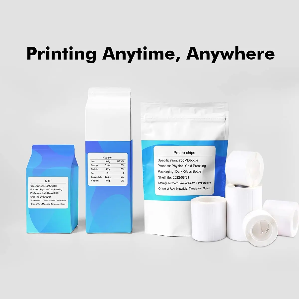 NiiMbot-Label Papel Adesivo, Impermeável, Anti-óleo, Resistente ao