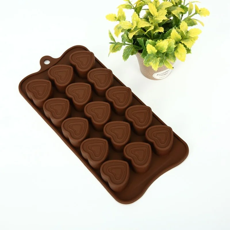 

Heart-shaped Chocolate Molds Silicone Food Grade Non-stick Cake Baking Design Candy SILICON 3D Kitchen Gadget DIY