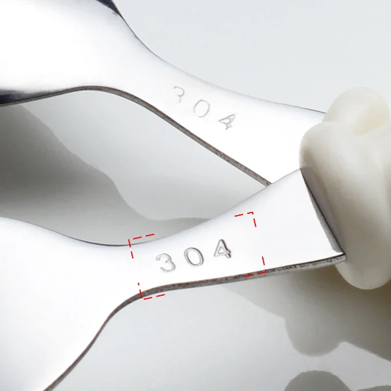 2pcs/Set Baby Gadget Tableware Children Utensil Stainles Steel Toddler Dinnerware Cutlery Cartoon Infant Food Feeding Spoon Fork 5