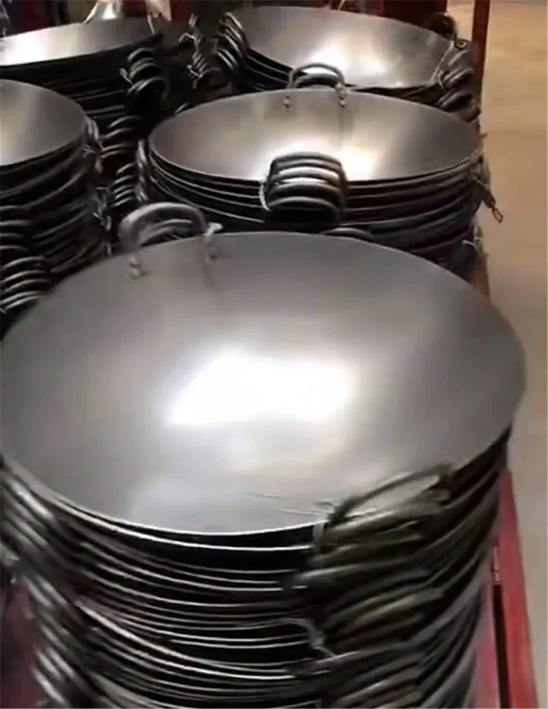 AAF Nommel ® Wok Oliebak ca. 55 cm diameter met 2 grepen/hengsels met ronde bodem voor gas, gastronomie