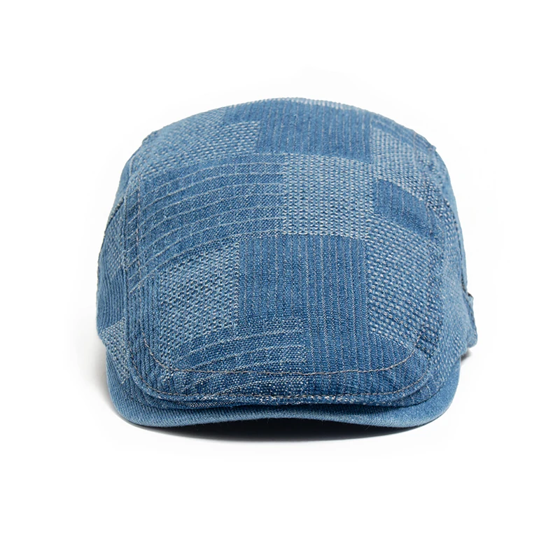 Casual Hats denim vintage beret men newsboy cap summer women forward cap cotton visor flat hat autumn peaked painter hat