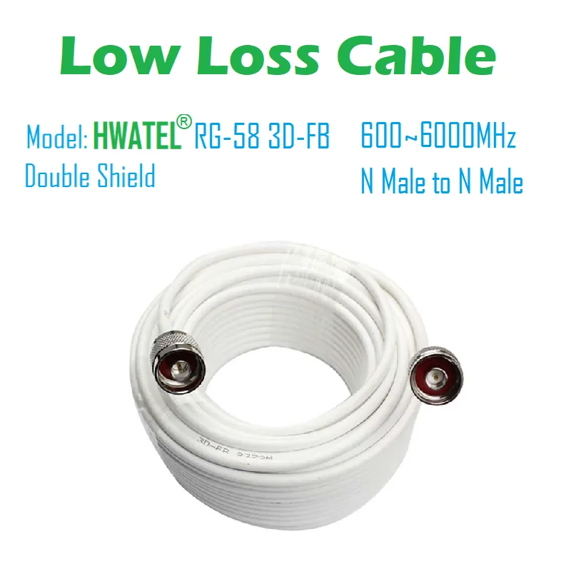 HWATEL 기존 3D-FB RG58 LMR200 셀룰러 부스터 리피터 안테나 용 2g 3G 4G 5G 6G Wifi 피더 용 50ohms 동축 케이블