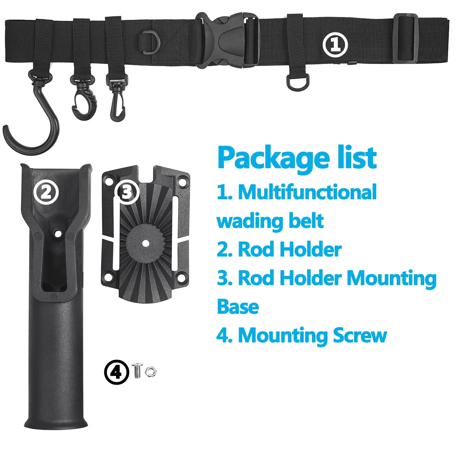 Fishing Rod Holster, Fishing Waist Belt Rod Holder, Adjustable Pole inserter for Spinning Casting Reel Outdoor