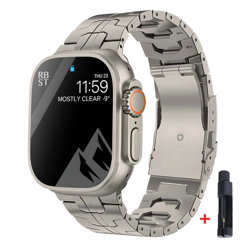 Premium Titanium Metal Strap for Apple Watch - Sleek and Durable Bracelet Replacement