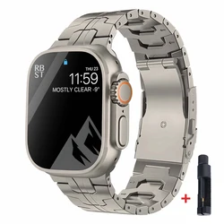 Premium Titanium Metal Strap for Apple Watch - Sleek and Durable Bracelet Replacement (Titanium with Tool)