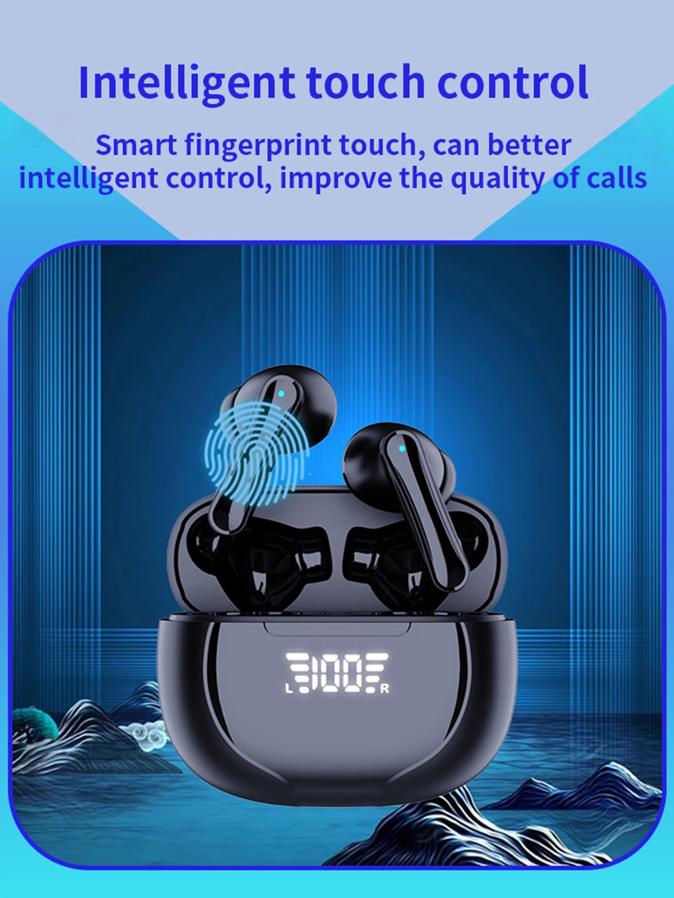 A9 Wireless Bluetooth-Compatible 5.3 Earbuds LED Power Display TWS Earphone Wireless Earphones for Android iOS Phones Laptop