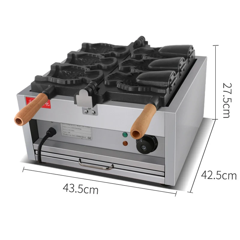 FY-1103B Commercial Use Ice cream Taiyaki machine Fish cone waffle maker ice cream Fish molds 2000W 2