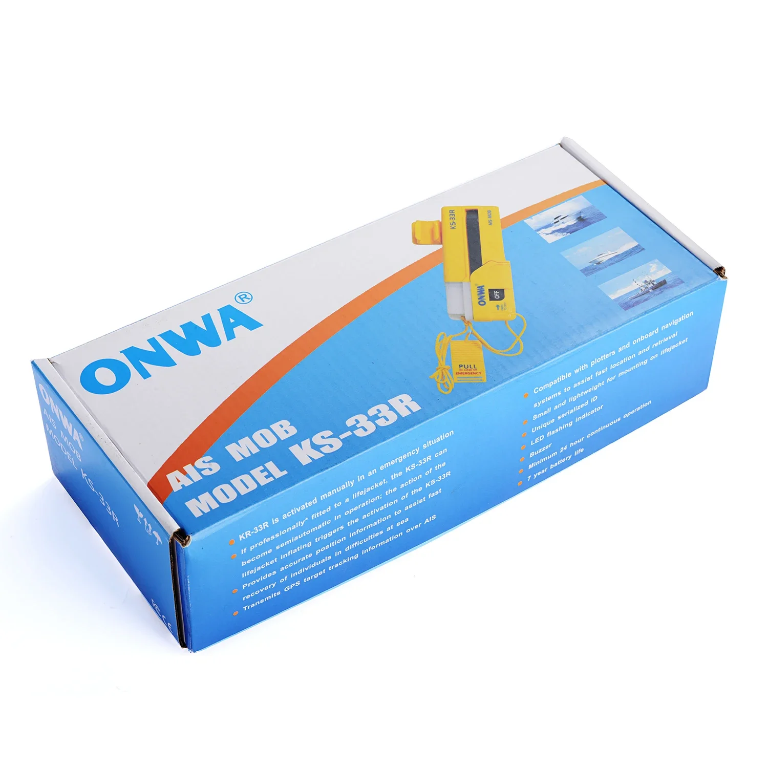 ONWA KS-33R AIS-MOB Personal Locator Beacon Smartfind AIS MOB Tracker Transmits GPS Target Tracking Information