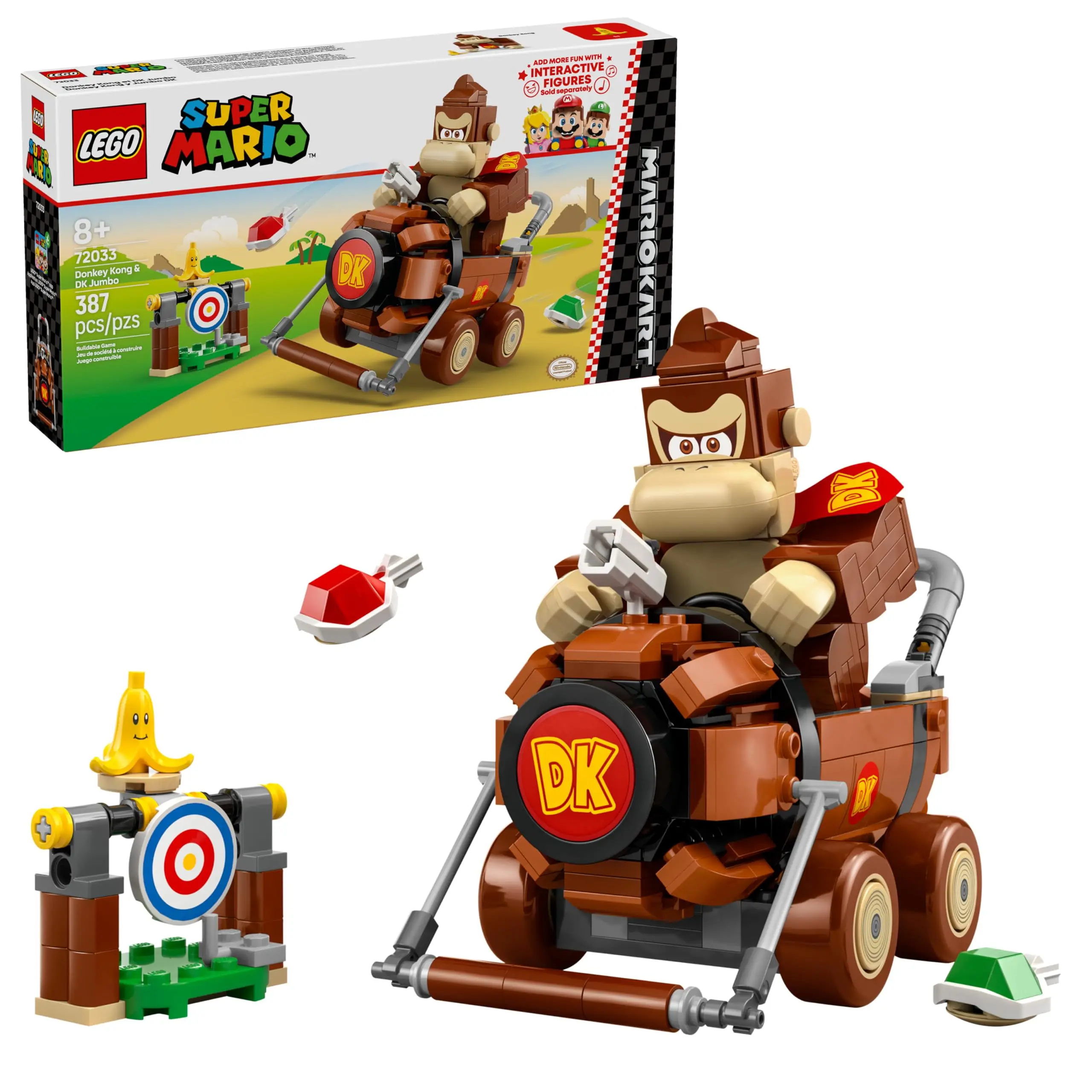 LEGO Super Mario: Mario Kart Donkey Kong & DK Jumbo Коллекционный игрушечный строительный набор для детей, мальчиков и девочек от 8 лет, 72033, 387 предметов