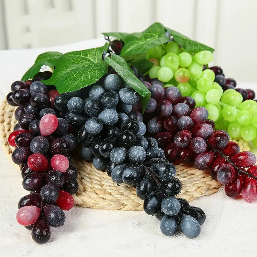 Artificial Fruit Grape Simulated Grape Bunches Lifelike Fake Fruits Plastic Fake Fruit Decorations For Wedding Party Supplies artificial fruits and vegetables artificial grapes