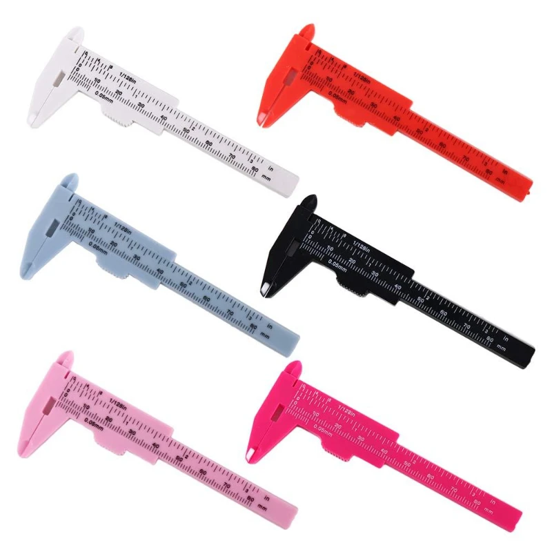 Portable 80mm Plastic Eyebrow Measuring Vernier Caliper Tattoo Microblading Caliper Ruler Permanent Makeup Measurement Tools eyebrow caliper