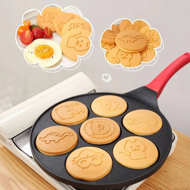 Mini Pancake Pan with Handle Pancake Maker Pan Non-stick Stovetop Egg  Frying Pan Breakfast Griddle