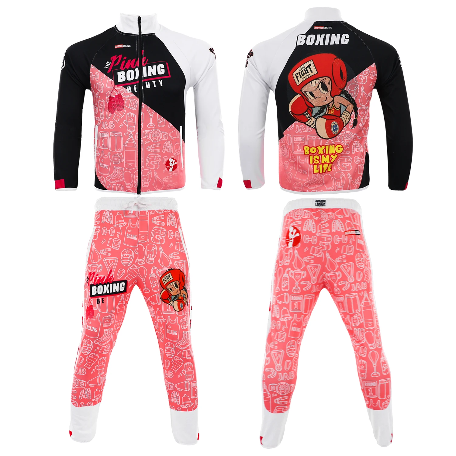 MMA Boxing Girls' Training Sweater, Trousers, Coat, Muay Thai Camping, Fishing, Cycling, Judo Comprehensive Fighting Skills