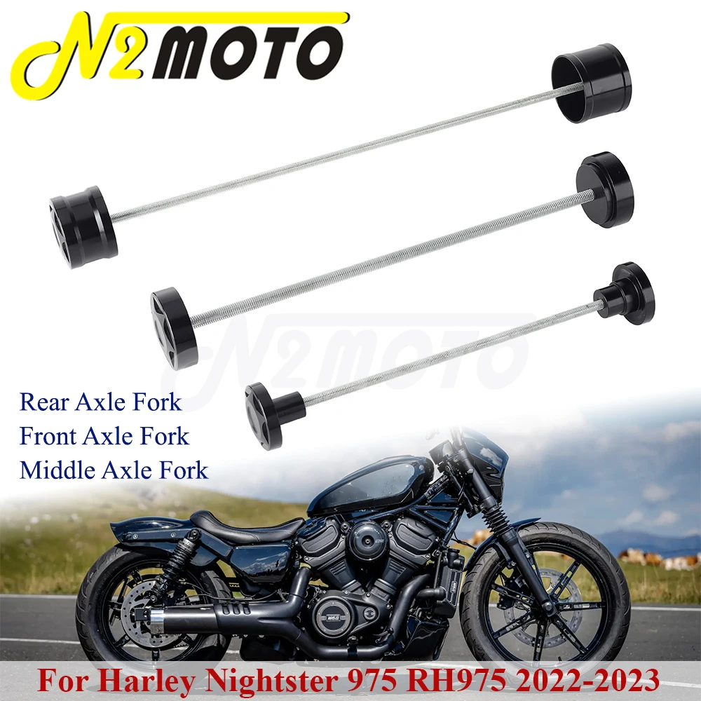 

Motorcycle Front Rear Wheel Axle Nut Covers Fork Crash Slider Caps Hub Anti-Crash Pad Guard For Harley Nightster 975 RH975 22-23