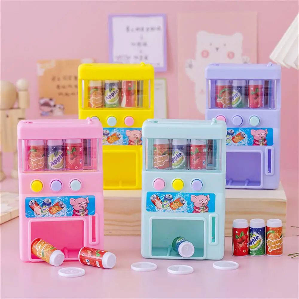 1~8PCS Hot-selling Children's Simulation Mini-coin-operated Beverage Vending Machine Self-service Beverage Cute Funny Toys For 2