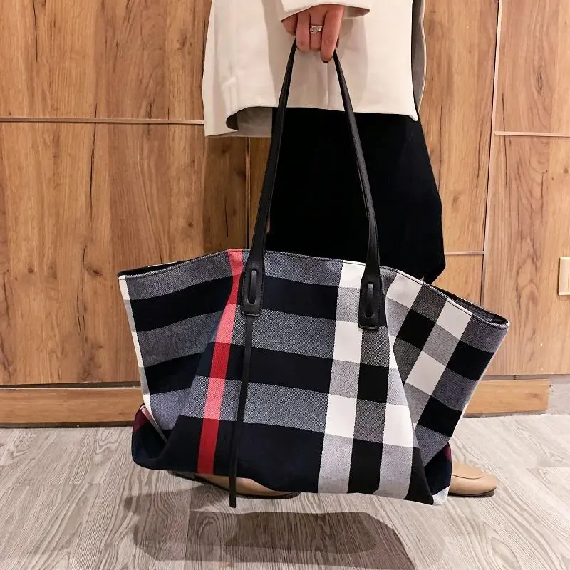 Canvas Totes Women Large Capacity Handbag Shoulder Linen Folding Shopping Bag Women's Bag Trend 2022 Luxury Bag Woman Sac A Main