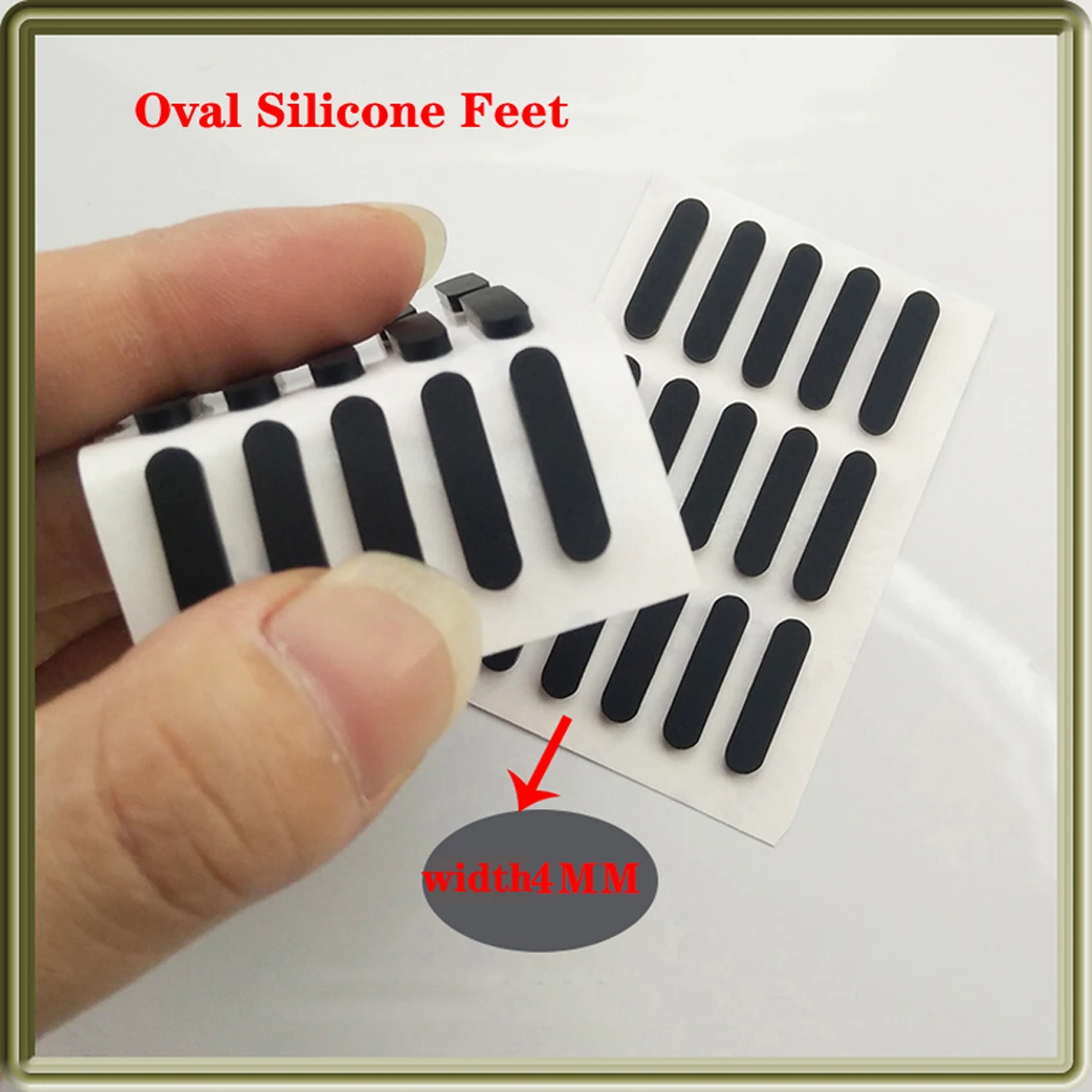 

10PCS Width 4mm Length 10-33mm Self Adhesive Silicone Rubber Oval Mat Cabinet Equipment Anti-slip Feet Pad Floor Protectors